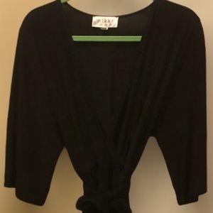 Nikki Poulos classy black V-Neck dress